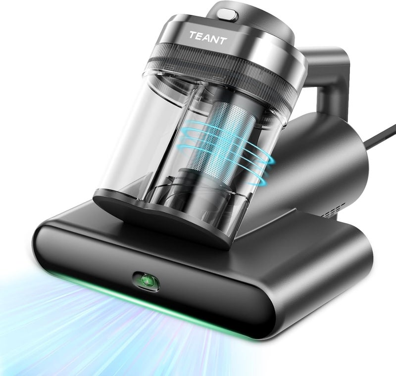 Teant Powerful Mattress Bed Vacuum Cleaner, 2-Speed (14kPa/18kPa) Mattress Vacuum with Green Light Dust Detection, 253.7nm UV-C Light, LED Display, HEPA Filter, 149℉ Heat, Aroma for Bed Couch Carpet - Image 1